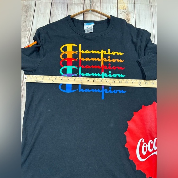 Champion Black Sweatshirt Featuring and Coca Cola Logos #retro - Picture 6 of 8